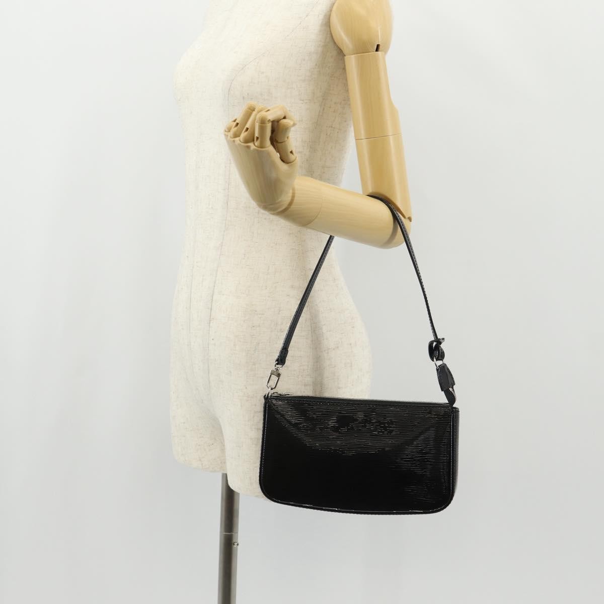 Louis Vuitton Pochette Accessoires NM Electric Epi Leather, BLACK, LEATHER, Clutche & pouche