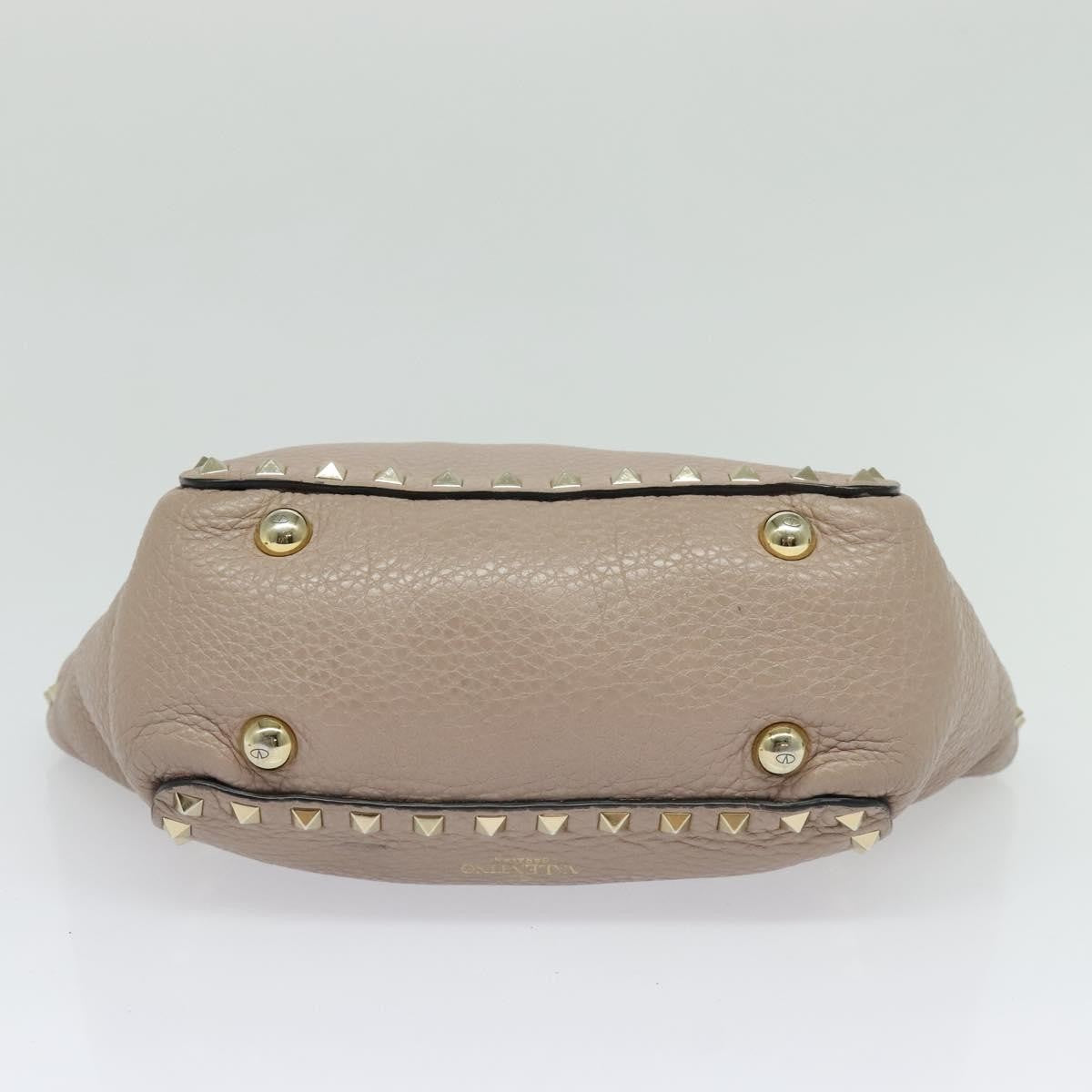 Valentino Garavani Rockstud Tote Pebbled Leather, BEIGE, LEATHER, Tote bag