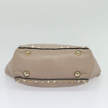 Valentino Garavani Rockstud Tote Pebbled Leather, BEIGE, LEATHER, Tote bag