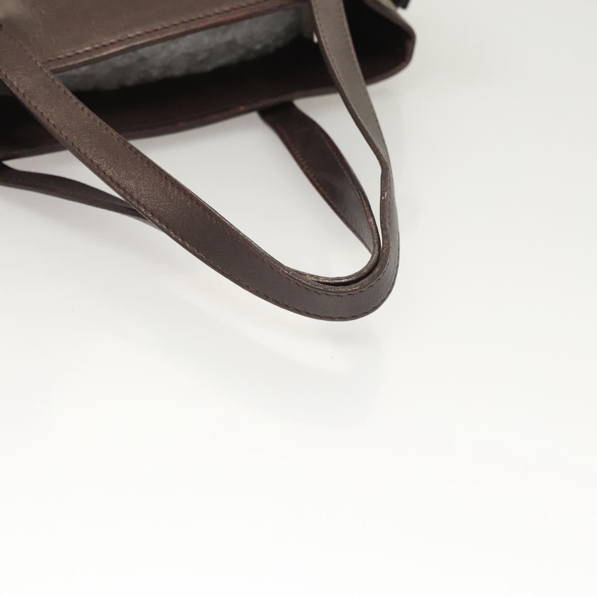 Celine Vintage Macadam Handbag Canvas, BEIGE, CANVAS, Handbag