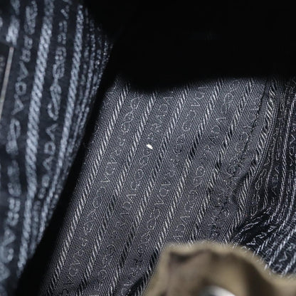 Prada Vela Double Front Pocket Backpack Tessuto with Saffiano Leather, KHAKI, NYLON, Backpack