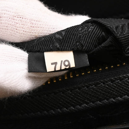 Prada Lux Double Zip Frame Tote Saffiano Leather, BLACK, LEATHER, Tote bag