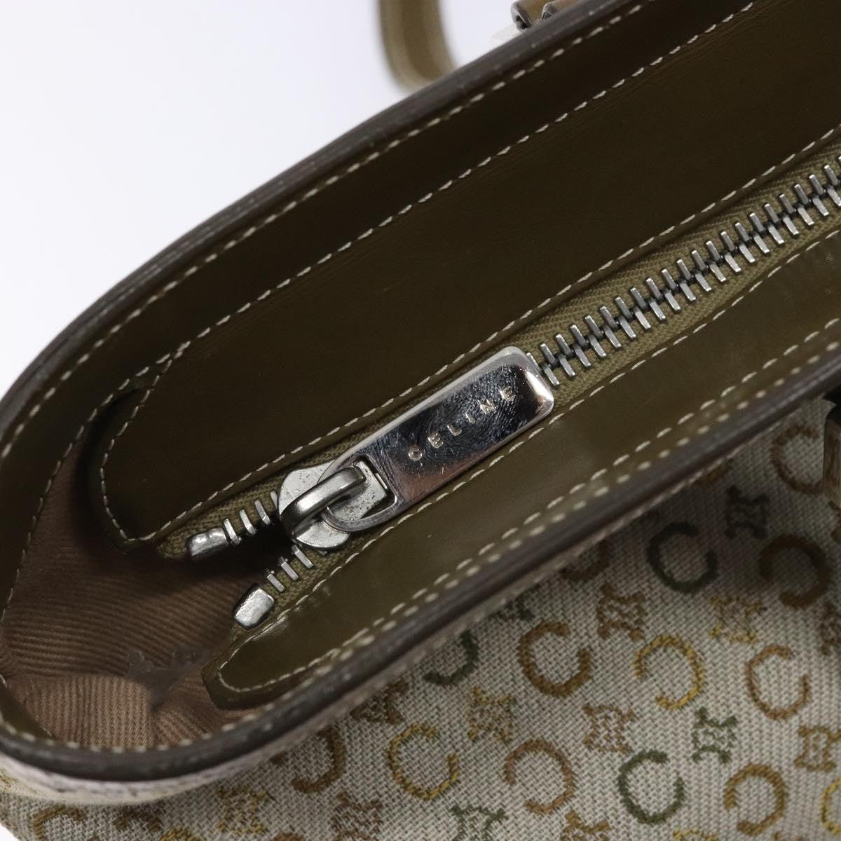 Celine Vintage Macadam Shoulder Bag Canvas, KHAKI, CANVAS, Shoulder bag