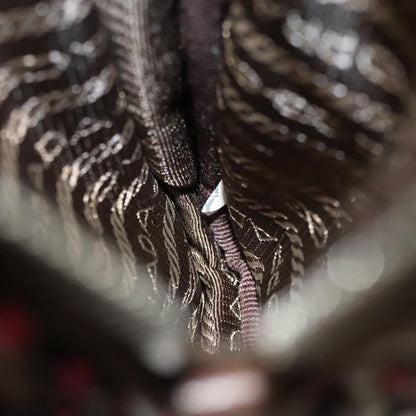 Prada Baguette Shoulder Bag Quilted Tessuto with Leather, BROWN, NYLON, Shoulder bag