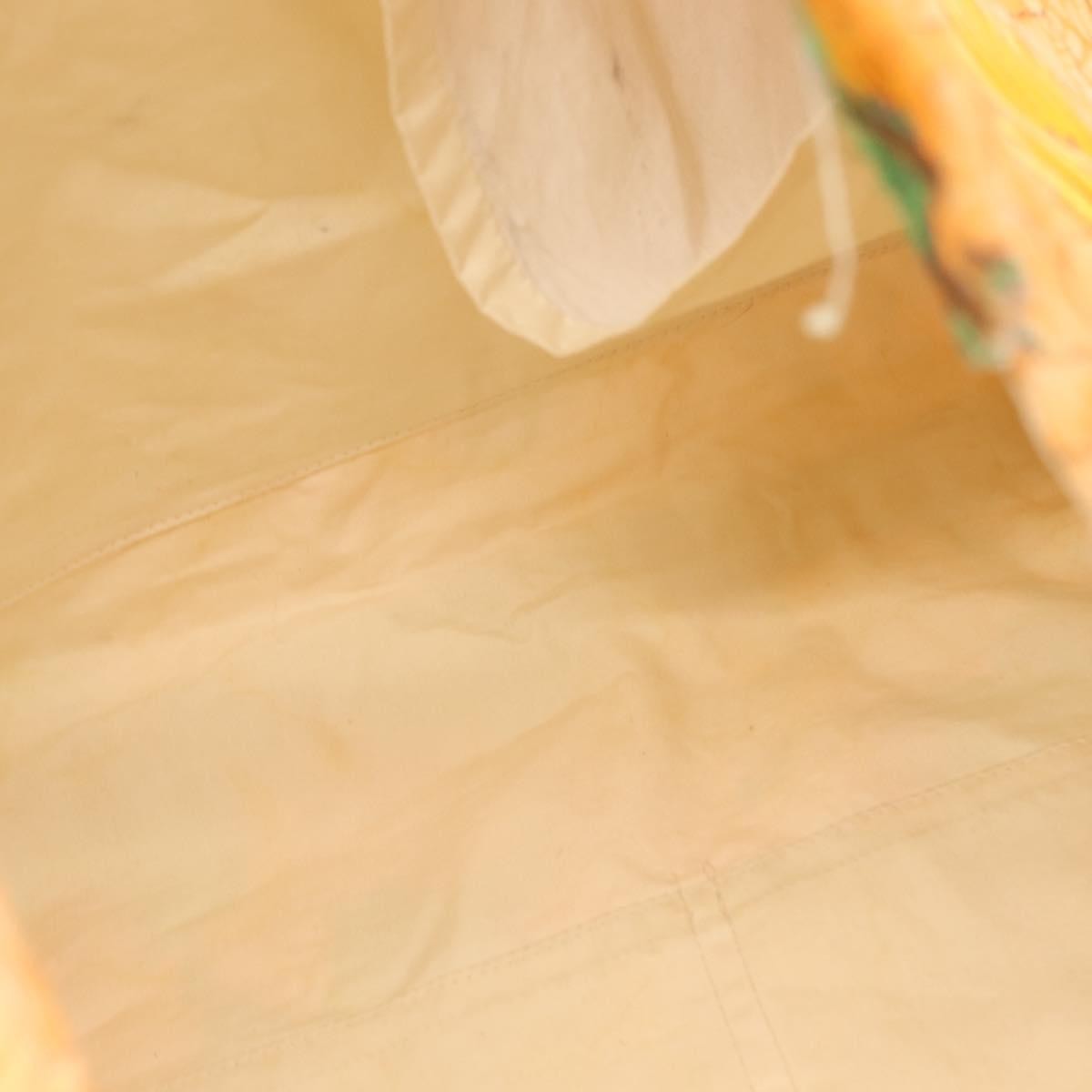 Hermes Beach Tote Printed Toile, ORANGE, CANVAS, Tote bag