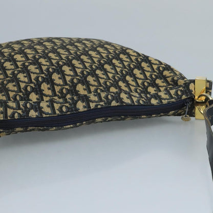 Christian Dior Vintage Trotter Shoulder Bag Canvas, NAVY, CANVAS, Shoulder bag