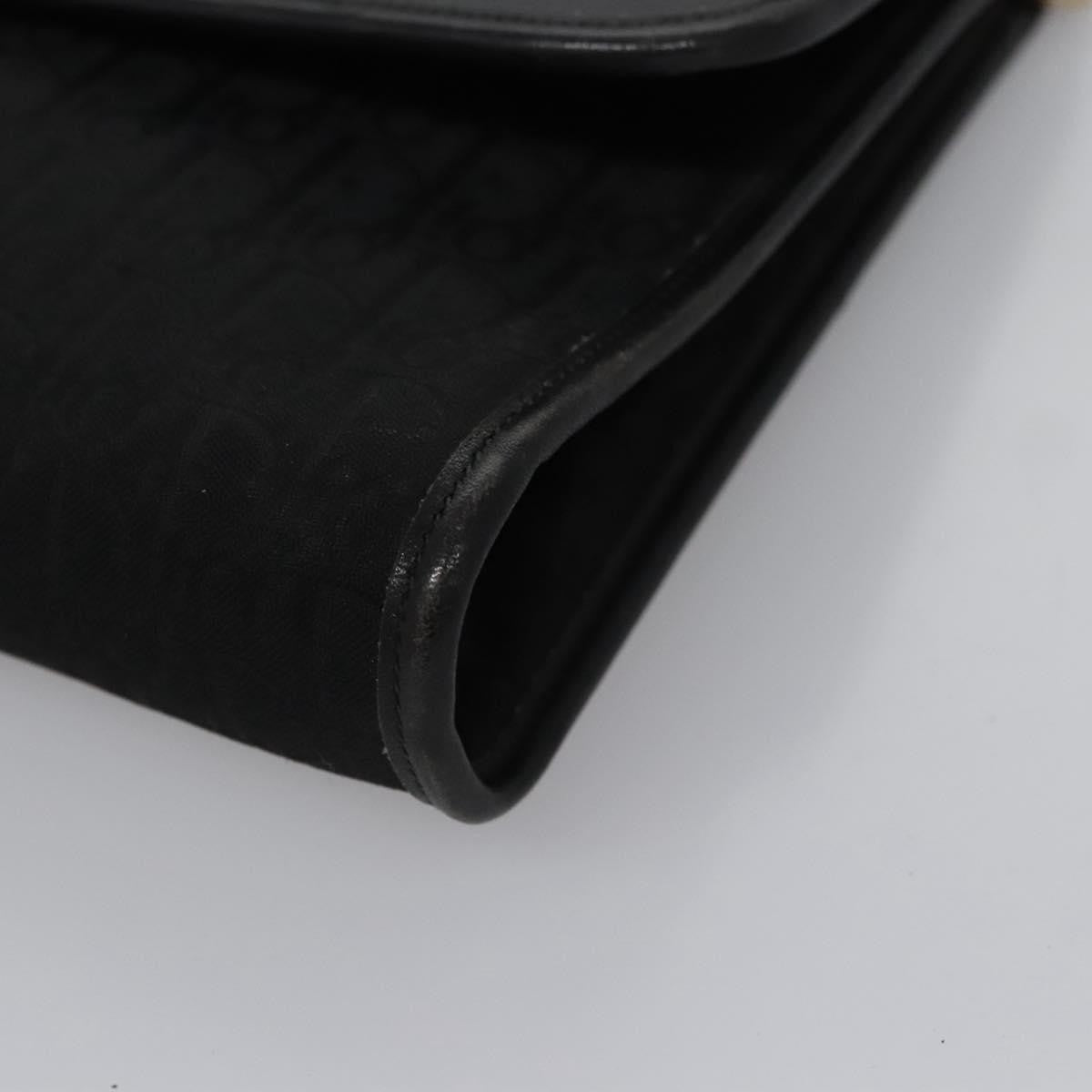 Christian Dior Vintage Chain Flap Shoulder Bag Diorissimo Canvas, BLACK, CANVAS, Shoulder bag