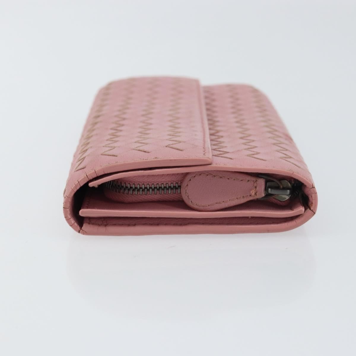 Bottega Veneta Intrecciato Long Zip  Wallet Leather, PINK, LEATHER, Wallets