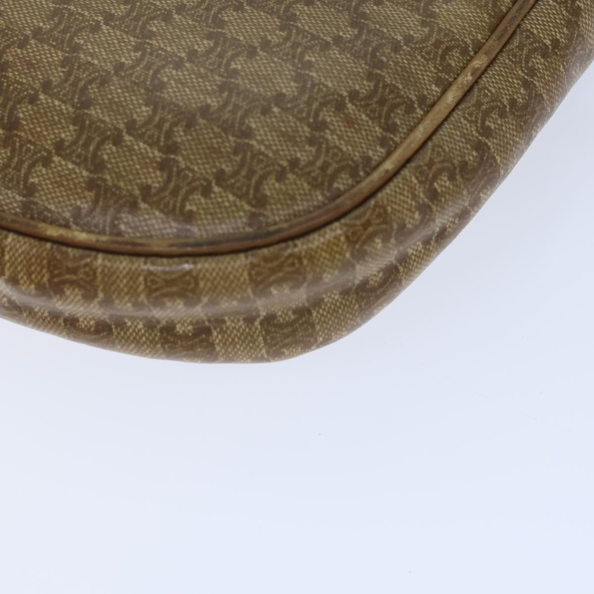 Celine Macadam Shoulder Bag Leather, BEIGE, CANVAS, Shoulder bag