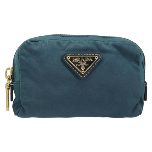 Prada Zip Around Pouch Tessuto, BLUE, NYLON, Clutche & pouche