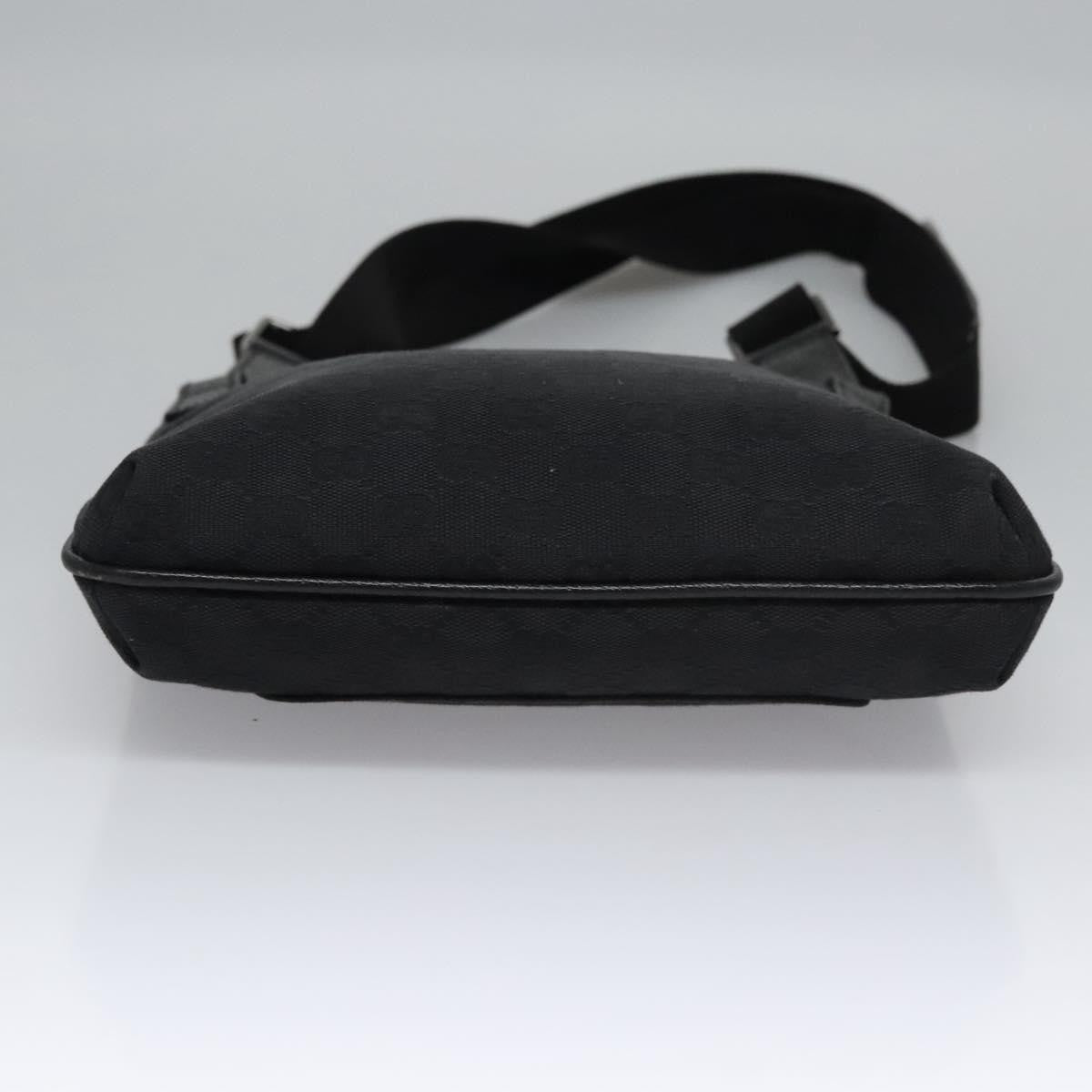 Gucci Vintage Flat Messenger Bag GG Canvas, BLACK, CANVAS, Shoulder bag