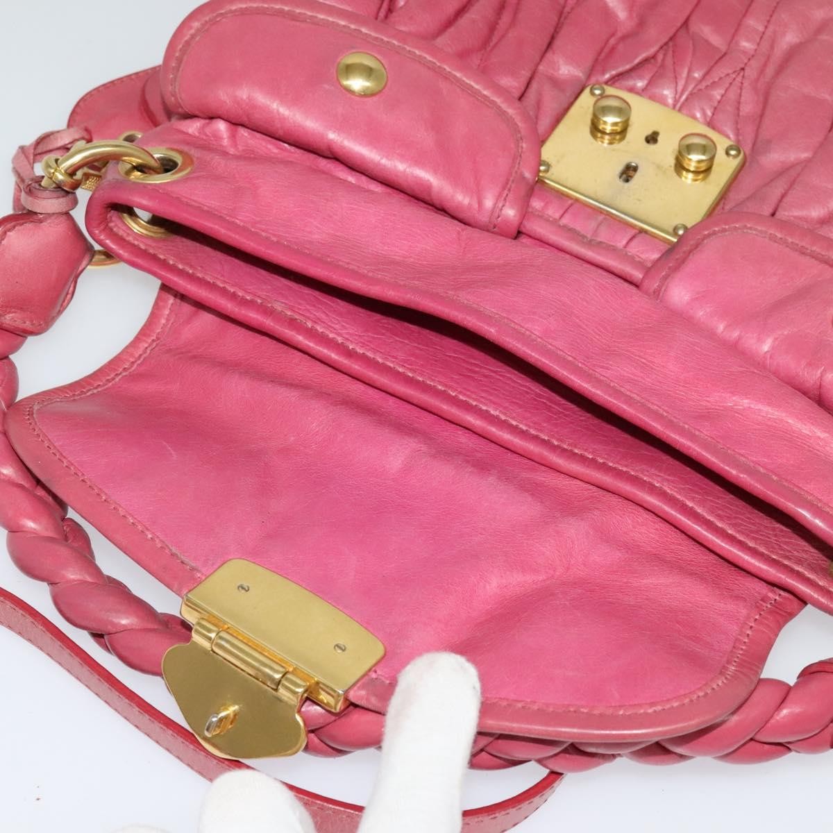 Miu Miu Coffer Convertible Hobo Matelasse Leather, PINK, LEATHER, Handbag
