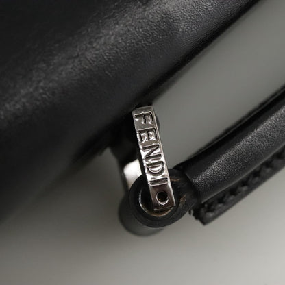 Fendi Convertible Pushlock Flap Satchel Zucca Canvas and Leather, BLACK, CANVAS, Briefcase