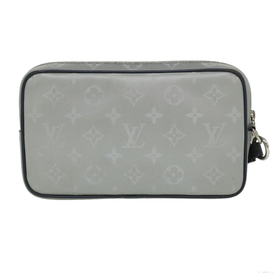 Louis Vuitton Alpha Clutch Limited Edition Monogram Satellite Canvas, SILVER, NYLON, Clutche & pouche