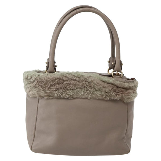 Salvatore Ferragamo Vala Leather, BEIGE, LEATHER, Handbag