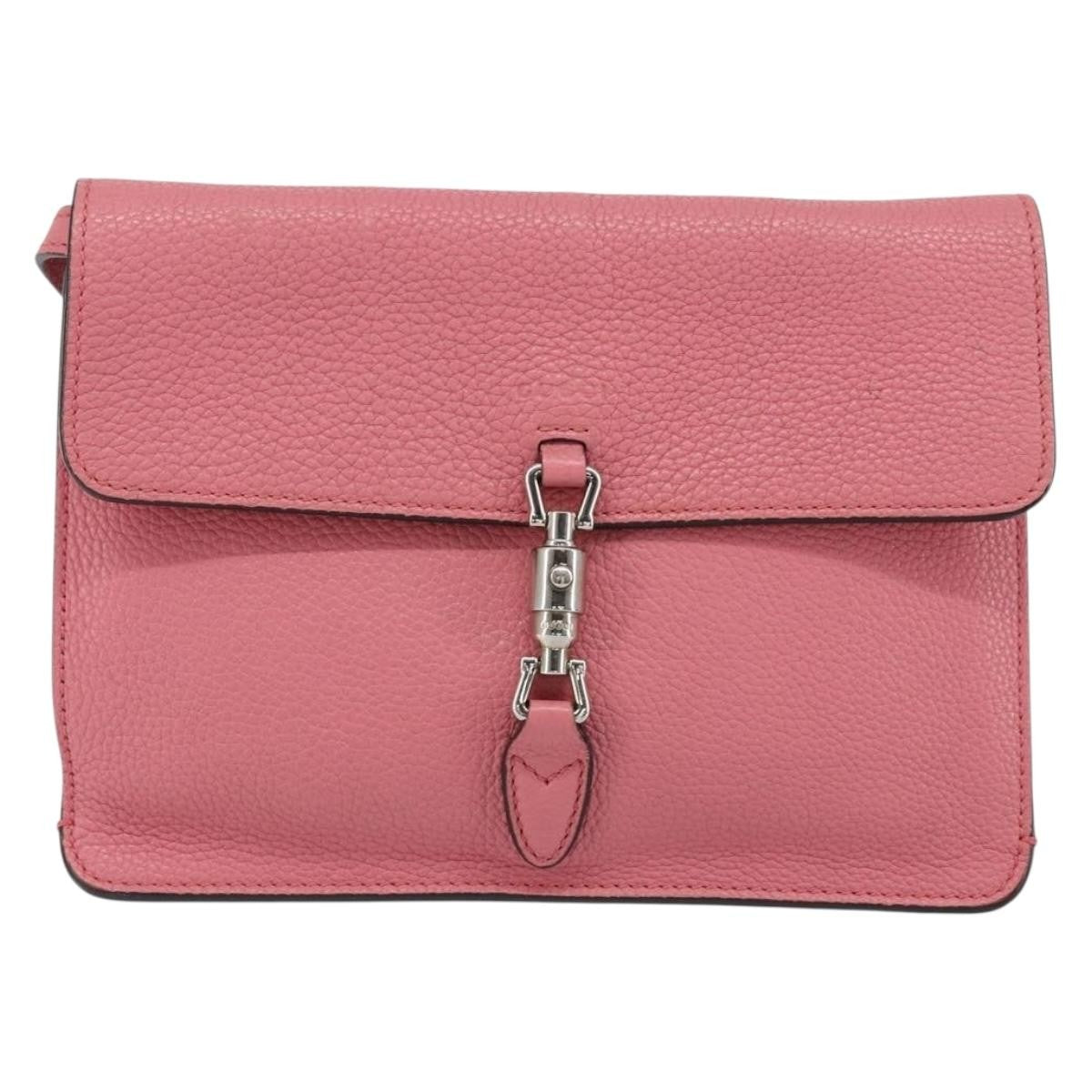 Gucci Jackie Soft Flap Shoulder Bag Leather, PINK, LEATHER, Shoulder bag