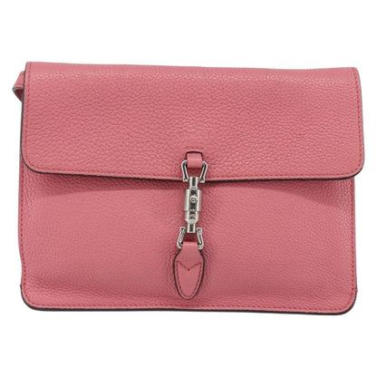 Gucci Jackie Soft Flap Shoulder Bag Leather, PINK, LEATHER, Shoulder bag