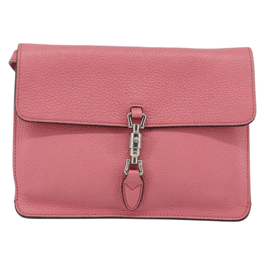 Gucci Jackie Soft Flap Shoulder Bag Leather, PINK, LEATHER, Shoulder bag