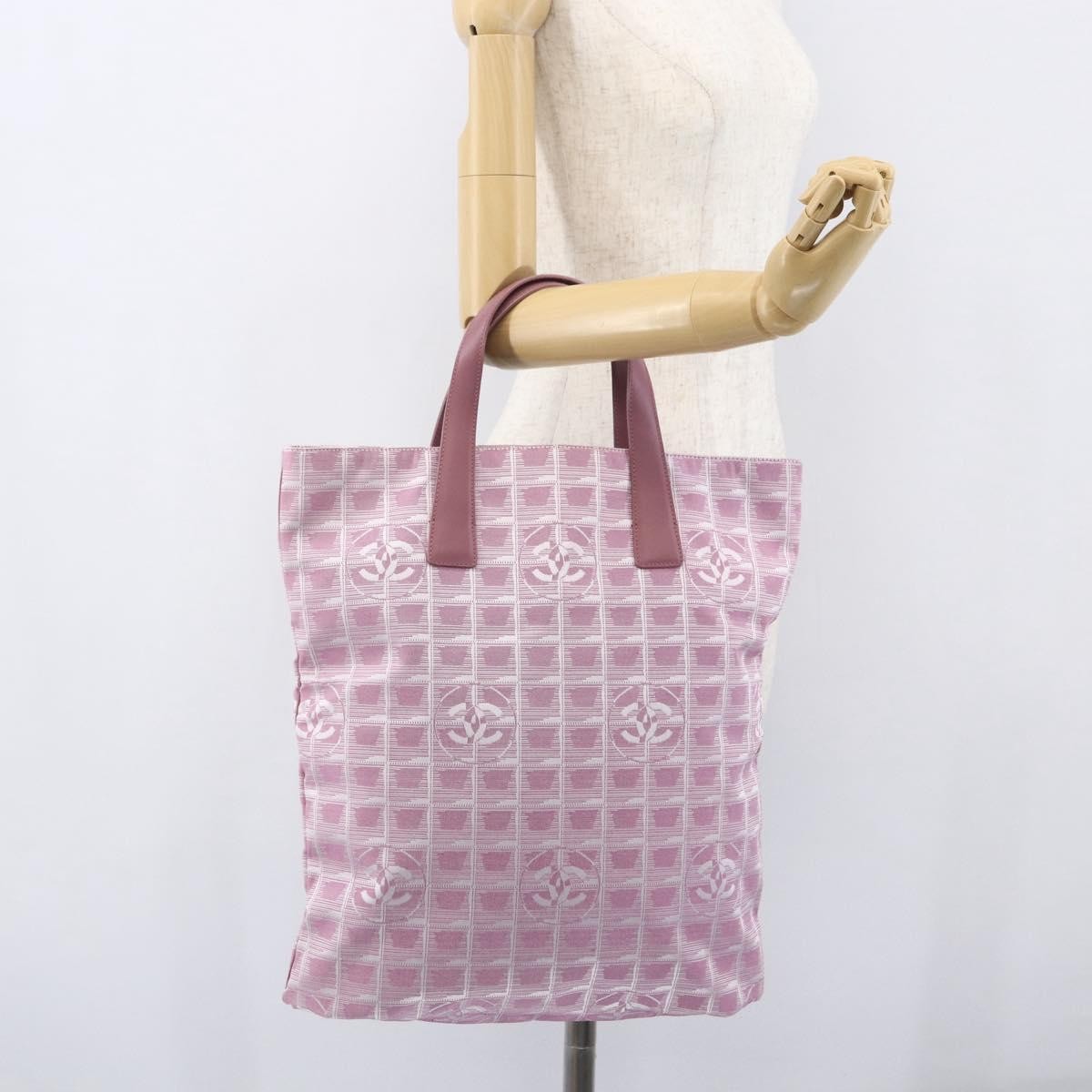 Chanel Travel Line Tote Nylon, PINK, NYLON, Tote bag