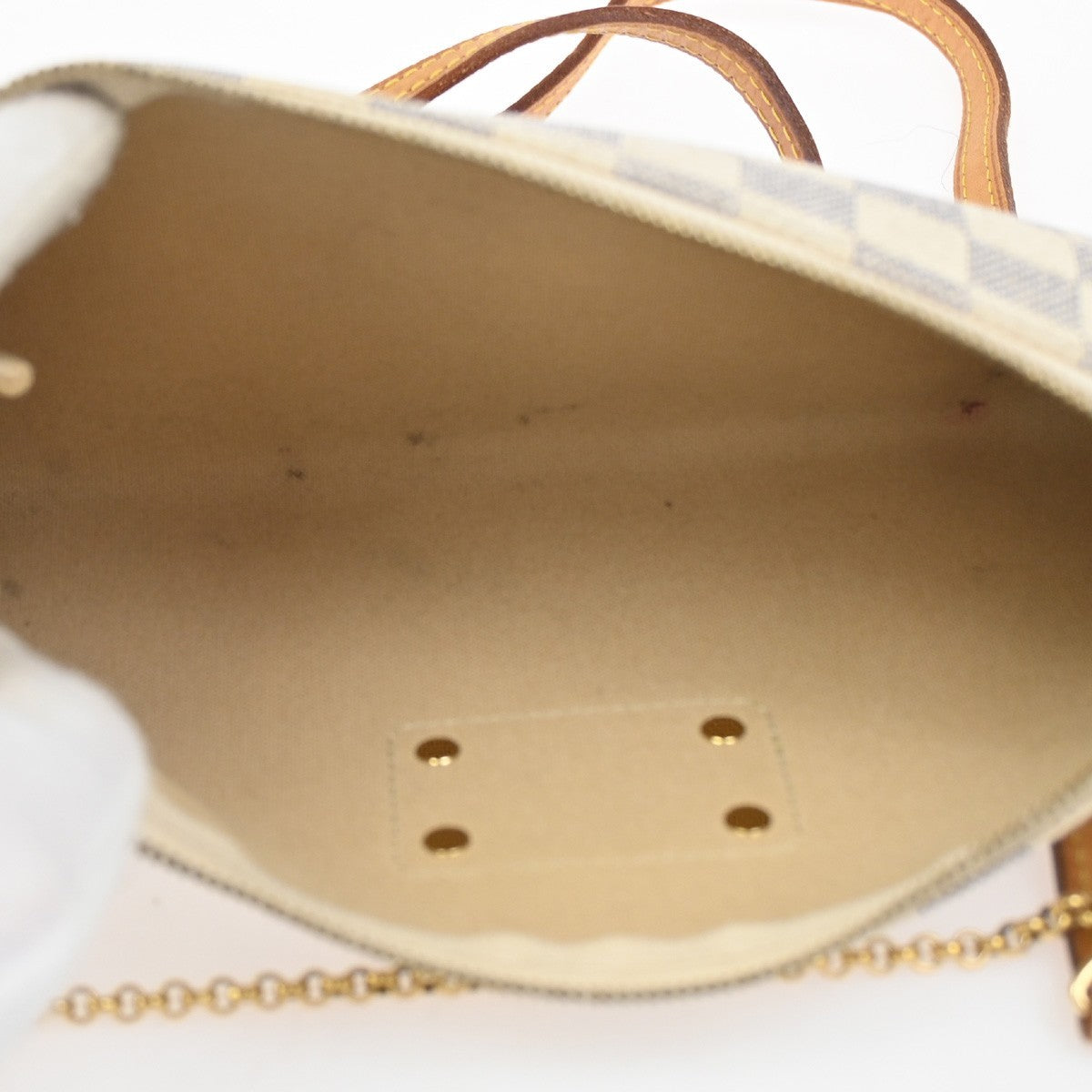 Louis Vuitton Eva Handbag Damier, WHITE, CANVAS, Shoulder bag