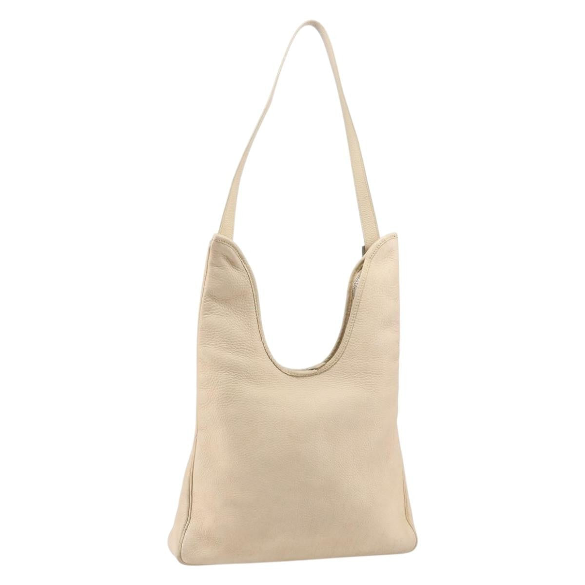Hermes Massai Bag Leather, BEIGE, LEATHER, Shoulder bag