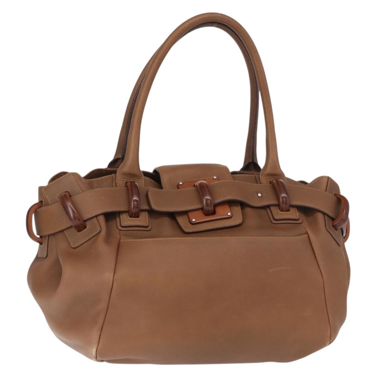 Salvatore Ferragamo Vintage Handbag Leather, BROWN, LEATHER, Handbag