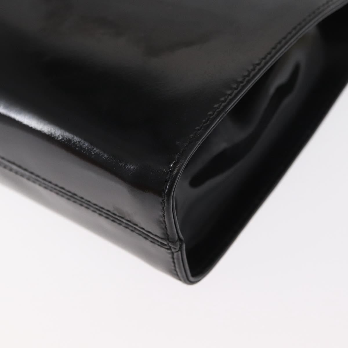 Salvatore Ferragamo Vintage Gancini Chain Shoulder Bag Patent Leather, BLACK, PATENT_LEATHER, Shoulder bag