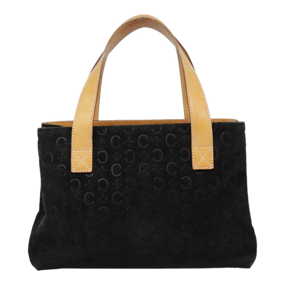 Celine Vintage Macadam Handbag Canvas, BLACK, CANVAS, Handbag