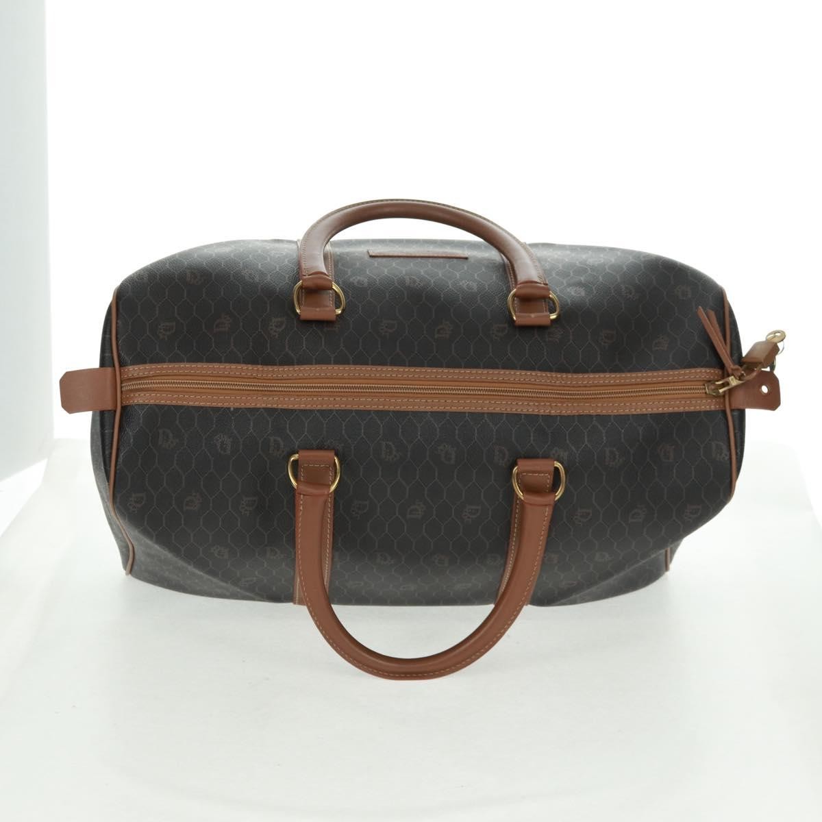 Christian Dior Vintage Honeycomb Boston bag Canvas and Leather, BLACK, PVC, Travel bag