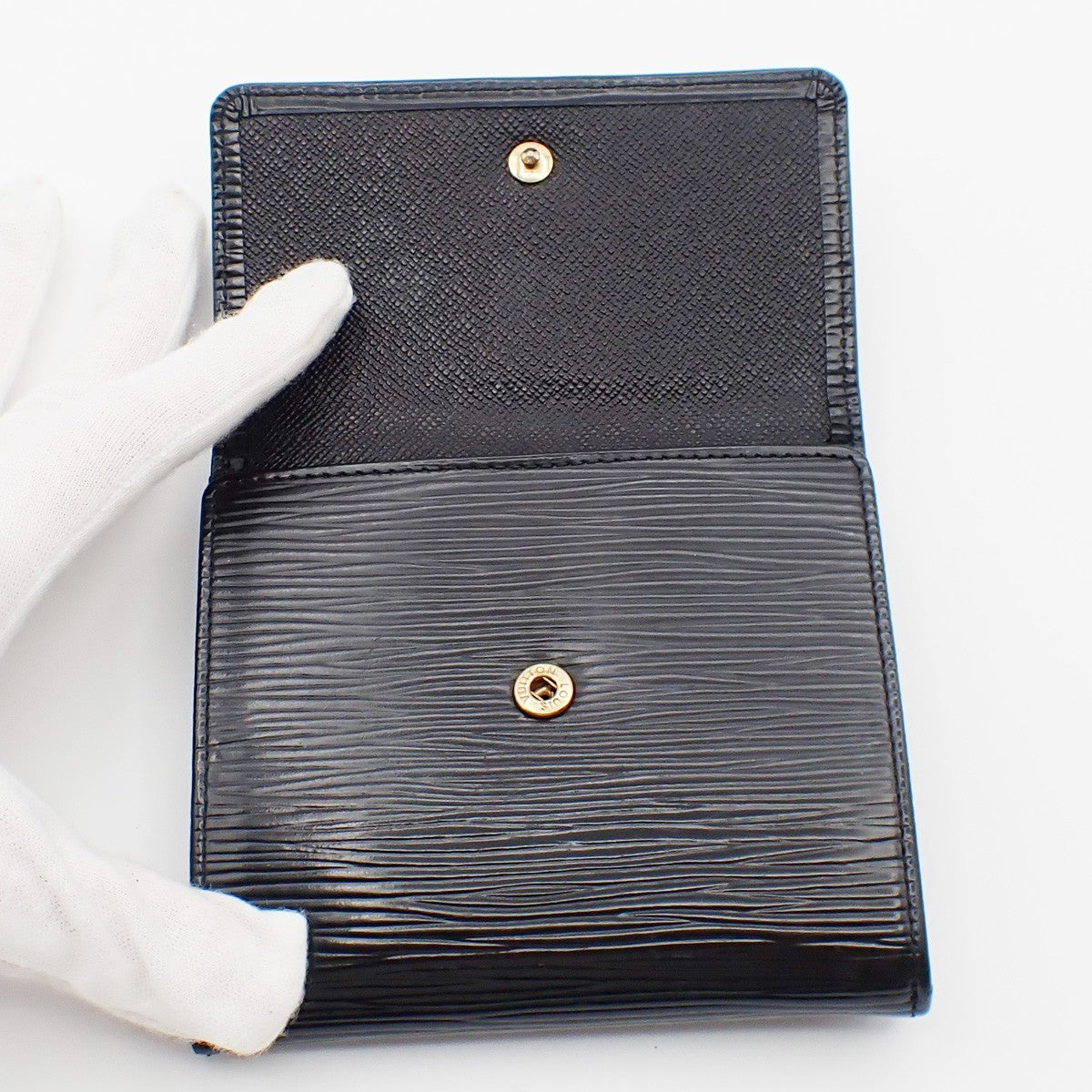 Louis Vuitton Porte Monnaie Billet Carte Crédit Leather, BLACK, LEATHER, Wallets