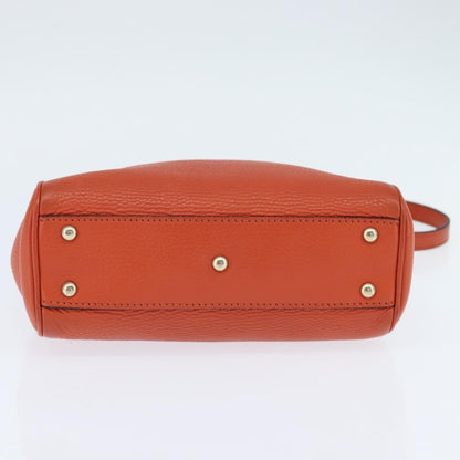 Gucci Bamboo Shopper Tote Leather, ORANGE, LEATHER, Handbag