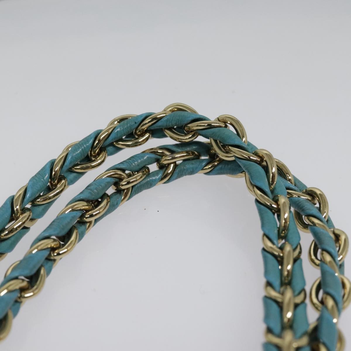 Salvatore Ferragamo Vara Bow Chain Tote Leather, BLUE, LEATHER, Tote bag