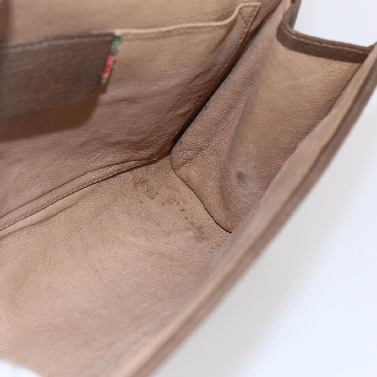 Gucci Sherry line pouch Canvas, BEIGE, PVC, Clutche & pouche