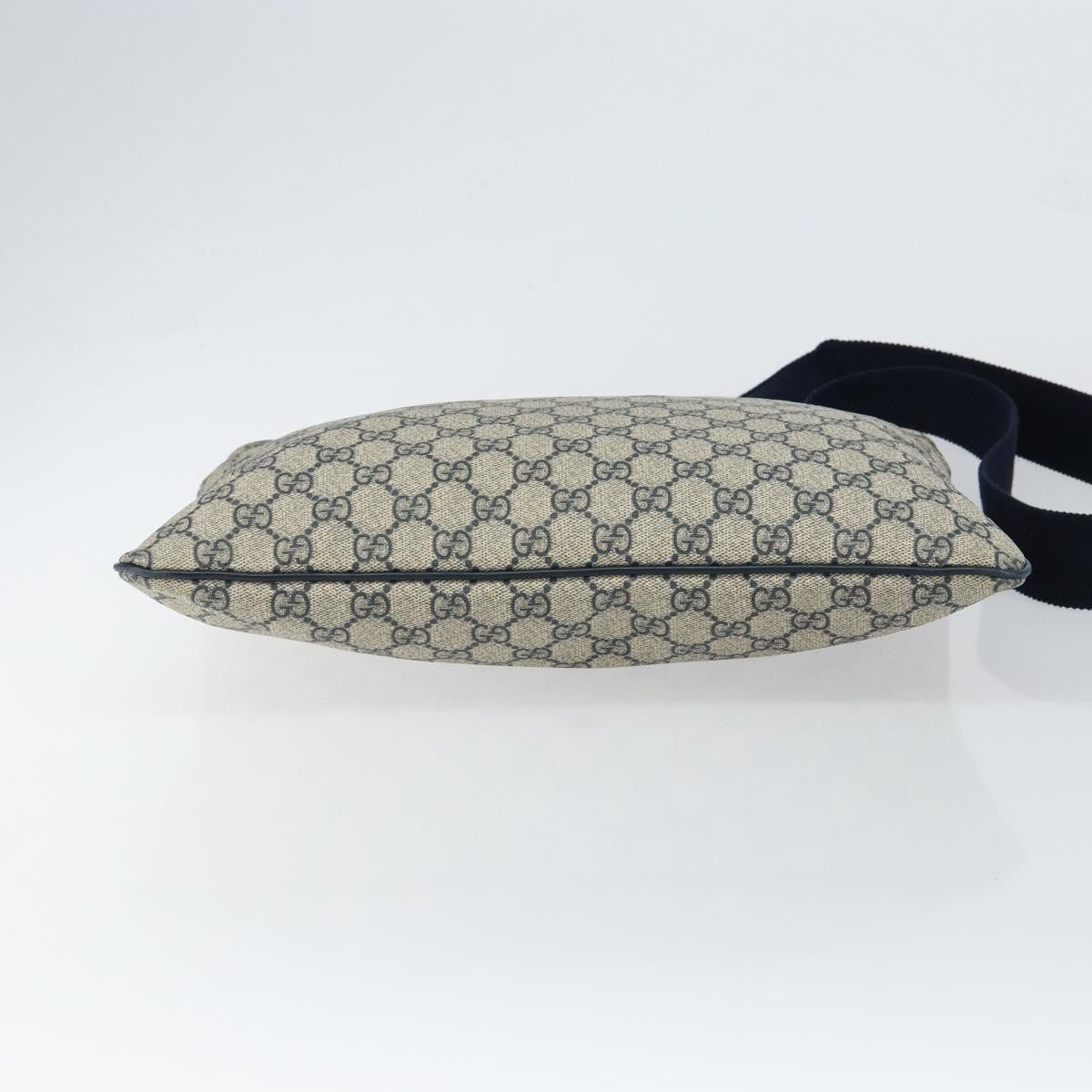 Gucci Zip Top Messenger Bag GG Coated Canvas, NAVY, PVC, Shoulder bag