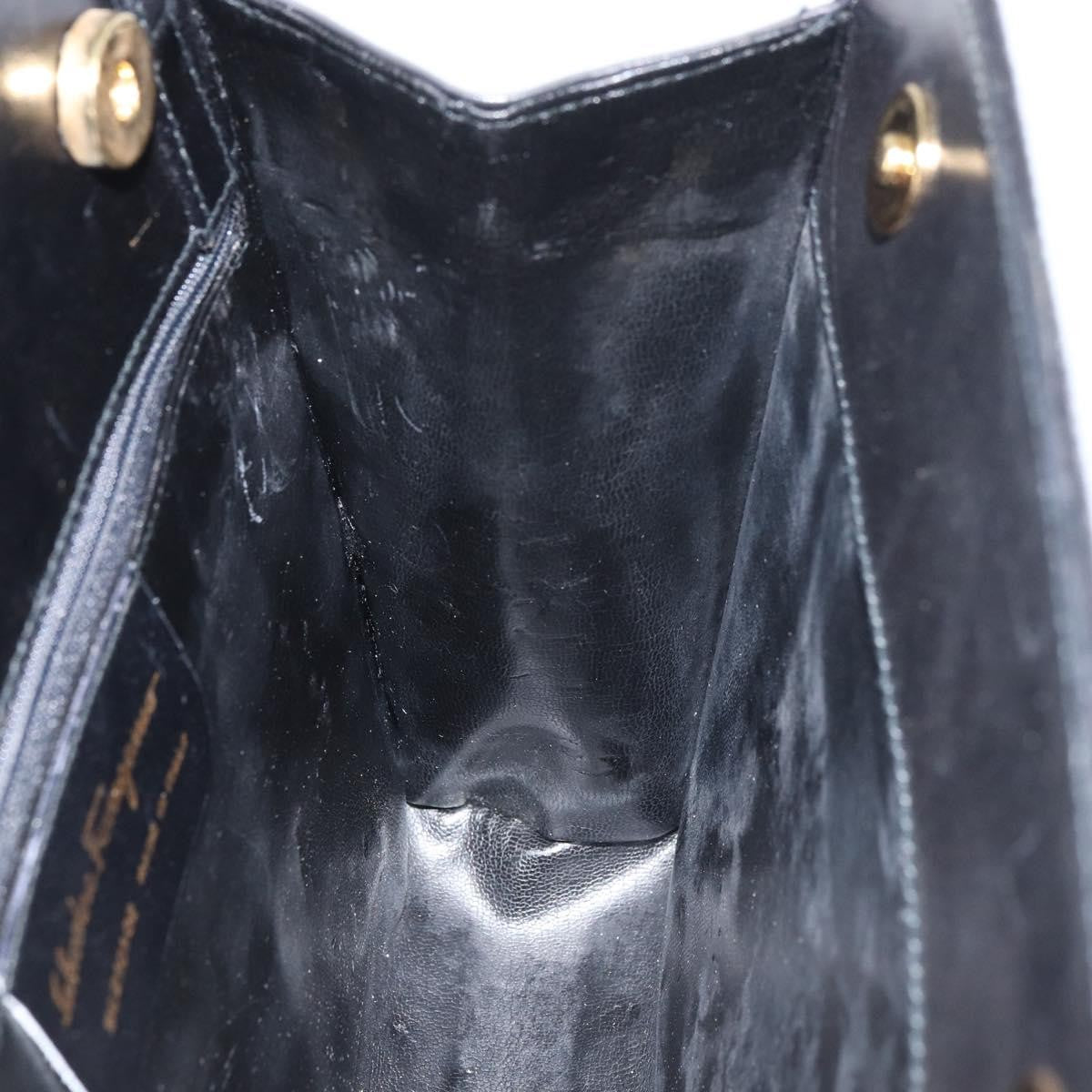 Salvatore Ferragamo Vintage Shoulder Bag Leather, BLACK, LEATHER, Shoulder bag