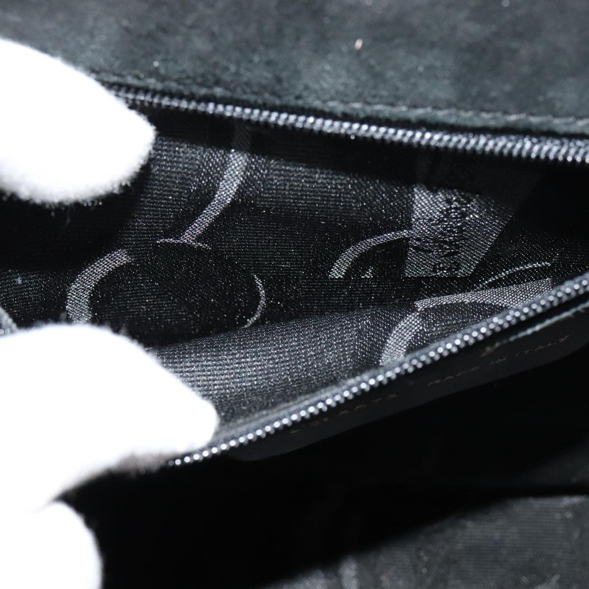 Salvatore Ferragamo Vala Shoulder Bag Suede, BLACK, SUEDE, Shoulder bag