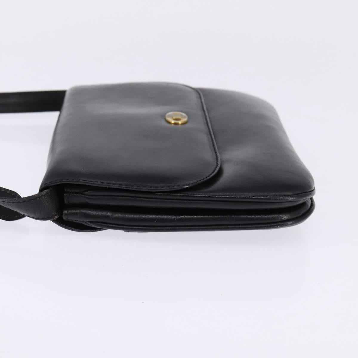 Celine Vintage Triomphe Shoulder Bag Leather, BLACK, LEATHER, Shoulder bag