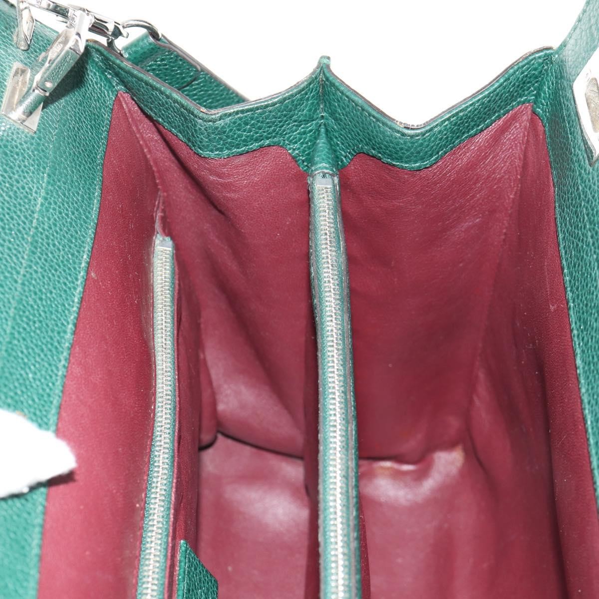 Gucci Zumi Top Handle Bag Leather, GREEN, LEATHER, Handbag