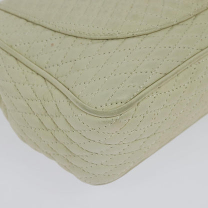 Bally Vintage Chain Shoulder Bag Quilted Leather, WHITE, LEATHER, Shoulder bag