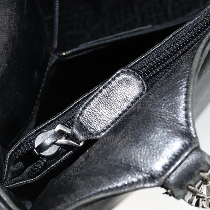 Bally Vintage Handbag Leather, BLACK, LEATHER, Handbag