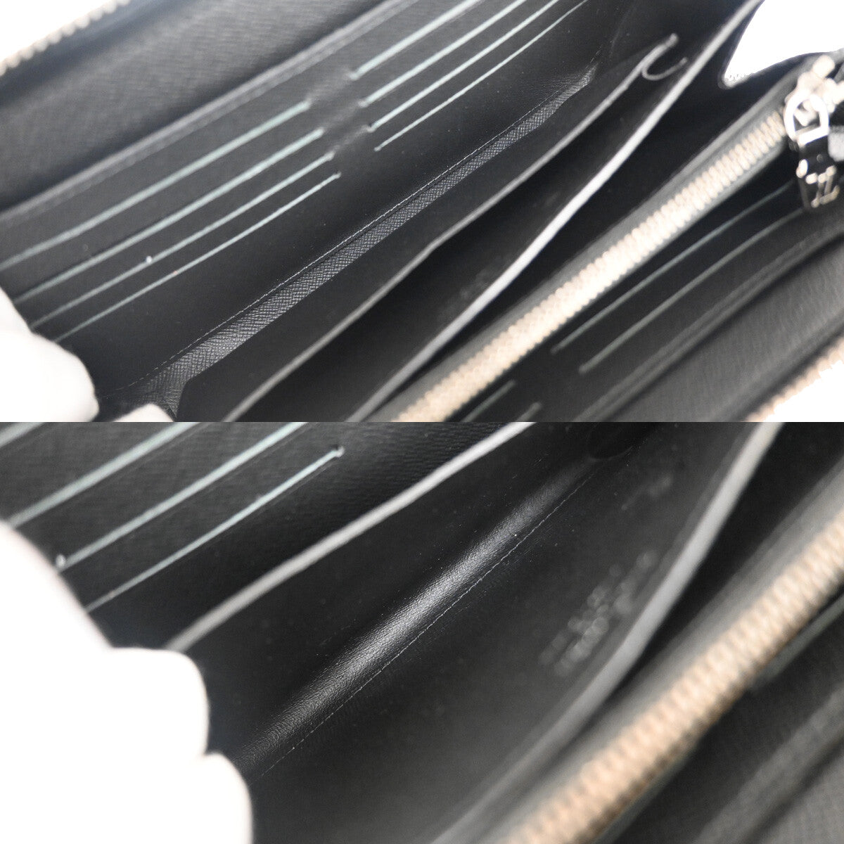 Louis Vuitton Zippy XL Monogram Eclipse Leather, BLACK, LEATHER, Wallets