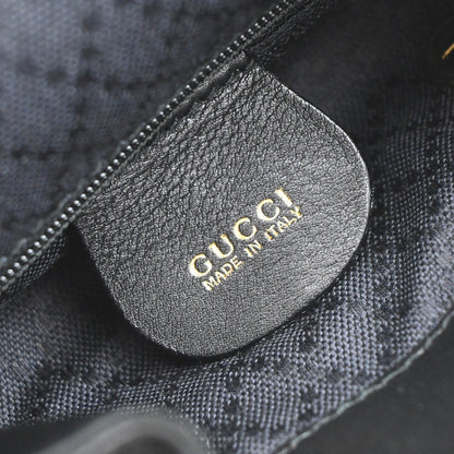 Gucci Vintage Bamboo Backpack Leather, BLACK, LEATHER, Backpack