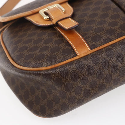 Celine Vintage Macadam Shoulder Bag Canvas and Leather, BROWN, CANVAS, Shoulder bag