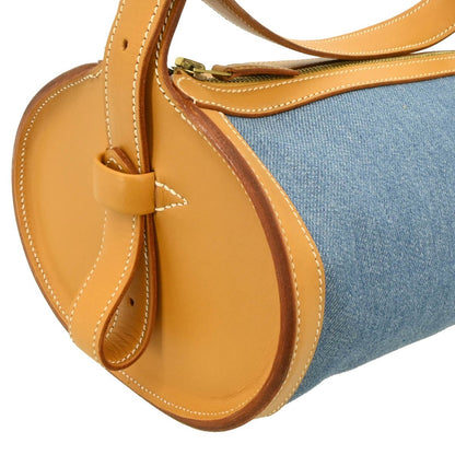 Hermes Sac Doremi Bag Denim with Leather, Blue, Denim, Shoulder Bag