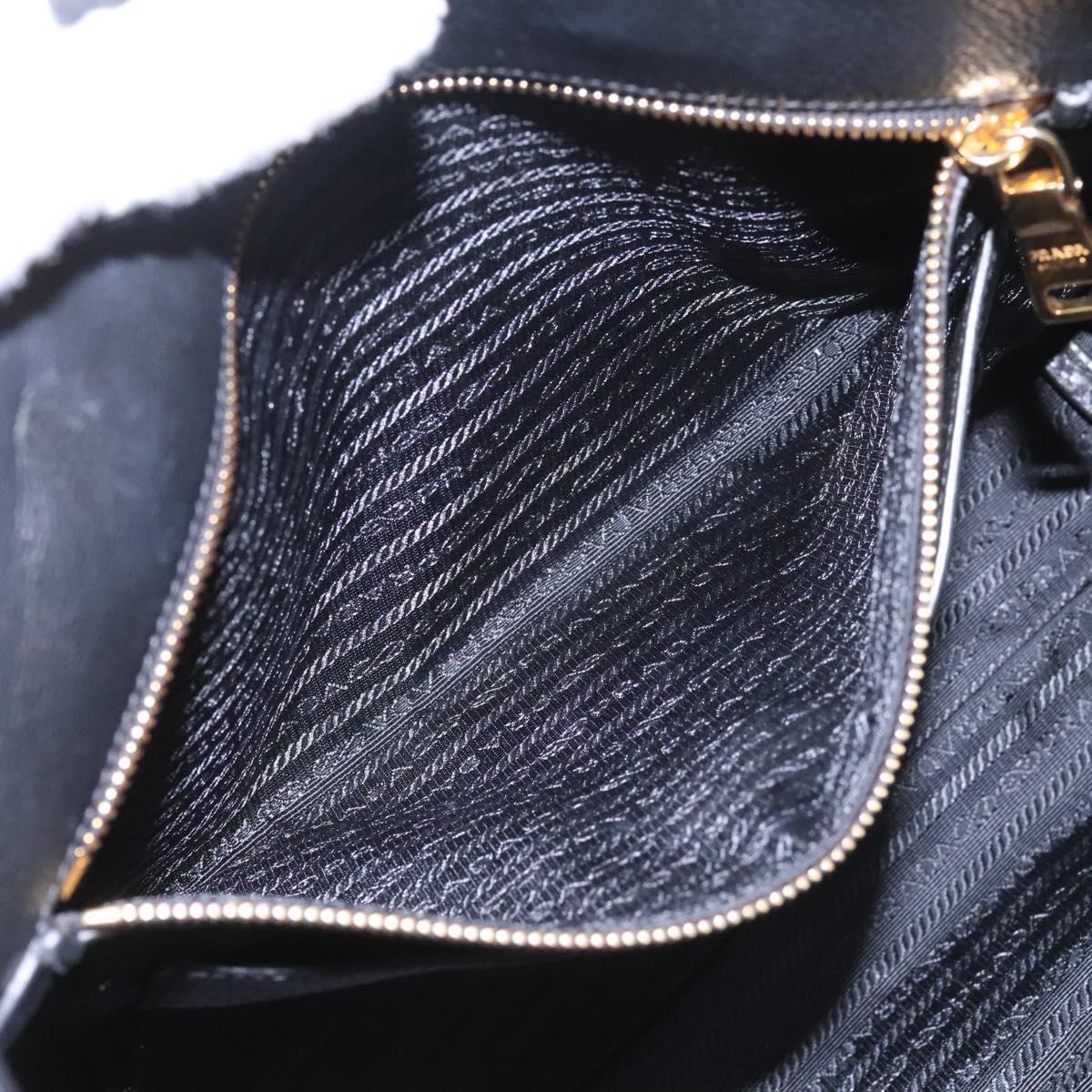 Prada Shopping Tote Vitello Daino, BLACK, LEATHER, Tote bag