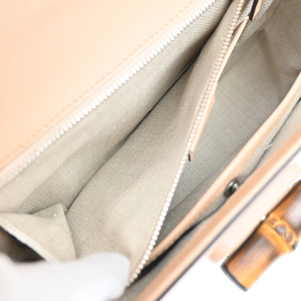 Gucci Bamboo 1947 Top Handle Bag Leather, BEIGE, LEATHER, Handbag