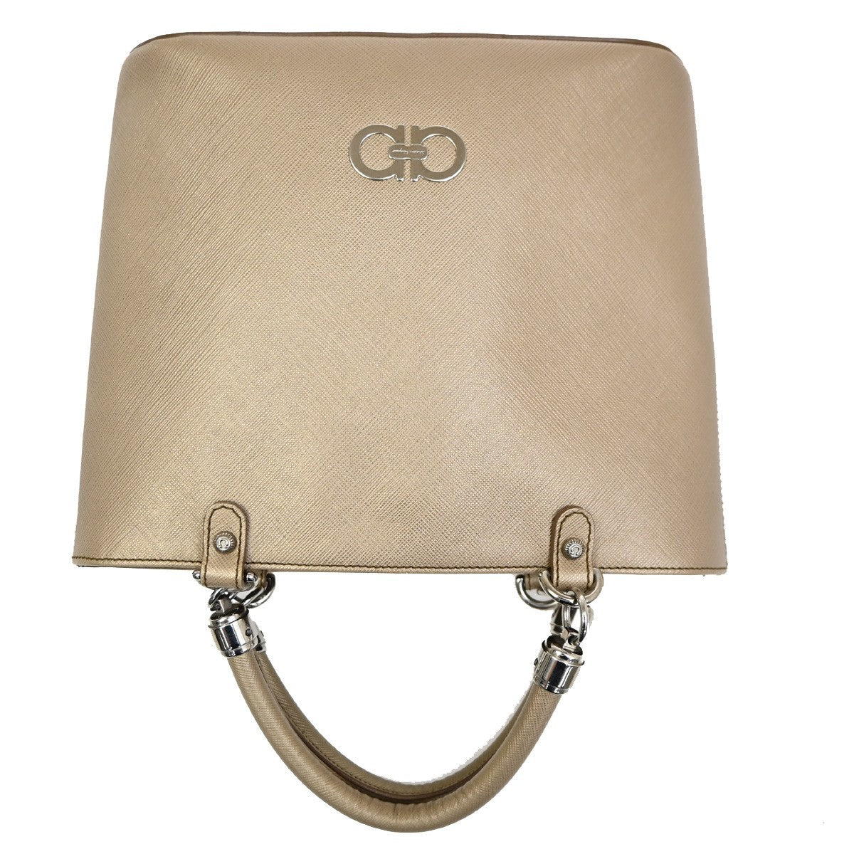 Salvatore Ferragamo Gancini handbag Leather, Beige, Leather, Handbag