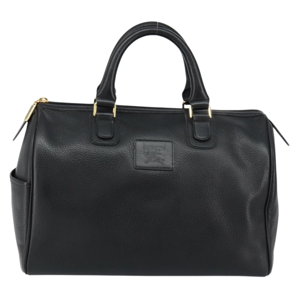 Burberry Vintage Boston Bag Leather, BLACK, LEATHER, Travel bag