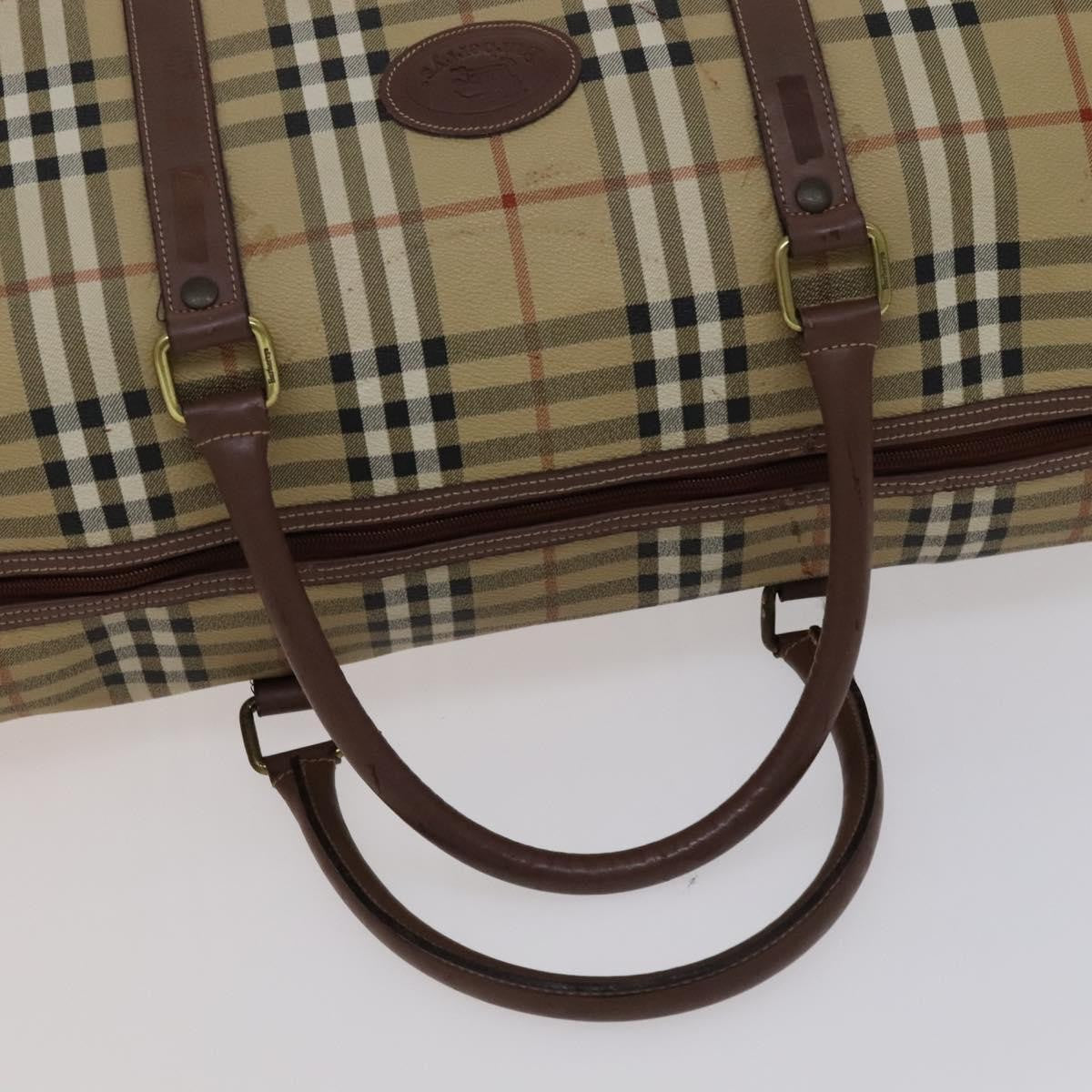 Burberry Convertible Weekend Duffle Bag Haymarket Coated Canvas, BEIGE, CANVAS, Travel bag