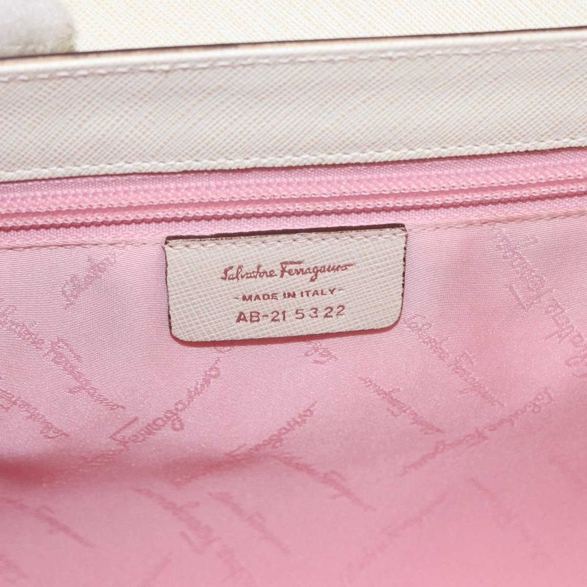 Salvatore Ferragamo Gancini Shoulder Bag Leather, WHITE, LEATHER, Shoulder bag